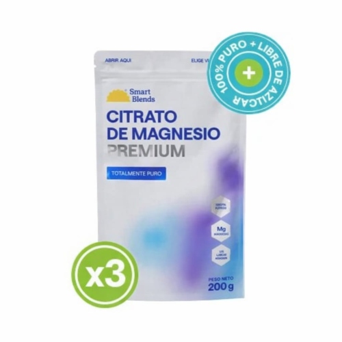 K'umara Market: Pack Citrato De Magnesio En Polvo Premium 200g (X3)